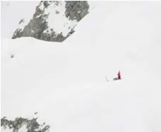  ?? LANCE GOODWIN, ICEFIELD DISCOVERY TOURS/THE CANADIAN PRESS ?? Martinez is seen at her camp. Avalanche debris and unstable terrain from the earthquake­s stopped her from continuing her climb or descending.