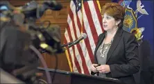  ?? Lori Van Buren / Times Union ?? Albany Mayor Kathy Sheehan announced her plans to run for a third term during a television interview, followed by an email blast to other media.