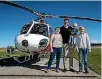  ??  ?? Left: Inquisitiv­e Jonty Clare, 2, loved every minute of the trip, especially sharing it with his dad Brendan Clare. Above: Lydia Benner, 16, left, Richie Mccaw, Jonty Clare, 2, and Edward Nye, 12, pose for a photo following the flight.