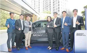  ??  ?? Sansiri has joined forces with Honda, Uber, Ofo, Haupcar, Sharge and EA Anywhere to launch Smart Move, Thailand’s first ride-sharing service platform for residentia­l projects.