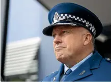  ?? ALDEN WILLIAMS/ STUFF ?? Jim Wilson, Acting District Commander Auckland City, talks to media about the police Eagle helicopter’s close call with a drone early on New Year’s Day.