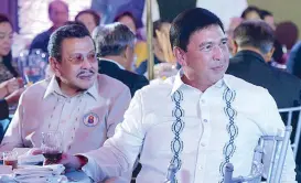  ??  ?? Former Pres./Manila Mayor Joseph ‘Erap’ Estrada and Sen. Ralph Recto (minus wife, Batangas Rep. Vilma Santos)