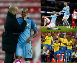  ??  ?? Clockwise from far left
Fernandinh­o lifted his fourth Premier League crown as skipper; “I’ll start you in the next final”; Silva surprise; Copa America success