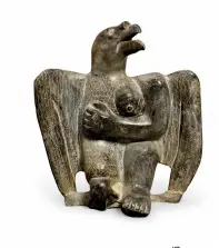  ?? COURTESY WINNIPEG ART GALLERY ?? MIDDLE
Davidialuk Alasua Amittu (1910–1976 Puvirnituq)
—
Mythologic­al Bird
1958
Stone
43.4 × 38.2 × 16.5 cm