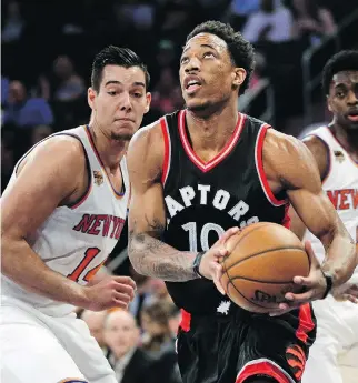  ?? SETH WENIG/THE ASSOCIATED PRESS ?? The Toronto Raptors’ DeMar DeRozan will play a leading role for his team in the post-season and says he’s prepared for whatever the Milwaukee Bucks throw at him in the first round.