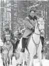  ?? KCNA VIA REUTERS ?? North Korean leader Kim Jong Un rides a horse as he visits battle sites in areas of Mt. Paektu, Ryanggang, North Korea.