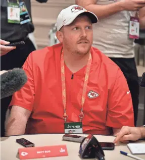  ?? MARK BROWN/GETTY IMAGES ?? Britt Reid, no longer with the Chiefs, was charged Monday stemming from a crash Feb. 4 that left a 5-year-old with brain injuries.