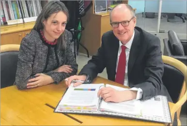  ??  ?? Faversham and Mid Kent MP Helen Whately with schools minister Nick Gibb