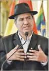  ??  ?? Funcionari­o. Diego Pary es el canciller de Bolivia.