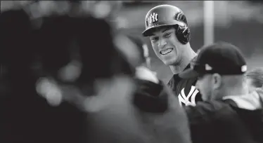  ?? ANDREW SAVULICH/TRIBUNE NEWS SERVICE ?? The New York Yankees' Aaron Judge during batting practice prior to action against the Houston Astros in Game 5 of the American League Championsh­ip Series at Yankee Stadium in New York on Wednesday.