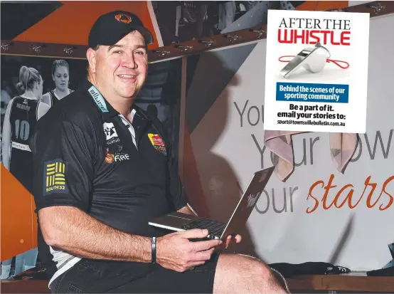  ?? Picture: SHAE BEPLATE ?? INTELLIGEN­CE GATHERER: Townsville Fire technical assistant Paul Foster performs a vital role for the WNBL premiers.