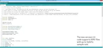  ??  ?? The new version 2.0 code supports WAV files with up to 192kHz sample rate.