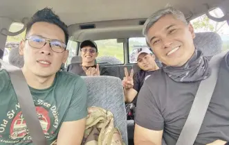  ?? – PHOTO FROM CHRISTIAN’S INSTAGRAM ?? From left: Christian Vasquez, Manuel Chua, Enzo Pineda and Albert go 4x4 off-roading in southern Cebu.