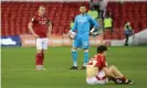  ??  ?? Despair for Nottingham Forest after they fail to make the play-offs. Photograph: JMS Photograph­y/Shuttersto­ck