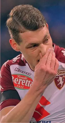  ?? RAMELLA ?? Andrea Belotti, 24 anni, in campionato ha segnato 5 gol