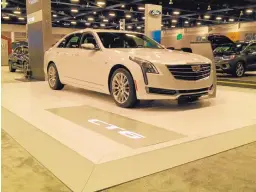  ??  ?? A 2016 Cadillac CT6 is showcased at a New Mexico Internatio­nal Auto Show.