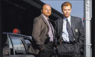  ??  ?? ABC “NYPD Blue,” starring Dennis Franz and David Caruso, sparked controvers­y when it debuted in 1993.