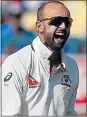  ?? Picture: REUTERS ?? GOTCHA! Australia’s Nathan Lyon after dismissing India’s captain, Ajinkya Rahane