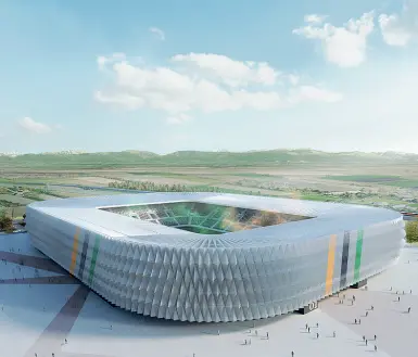  ??  ?? Nuovo stadio Il Venezia calcio potrebbe giocare in futuro un grande impianto nell’area di tessera