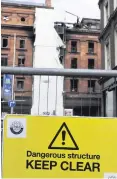  ??  ?? Dangerous state: the Bank Buildings remain under cordon