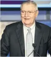  ?? REUTERS ?? Former vice-president Walter Mondale, seen here speaking at an event held in his honour at The George Washington University in Washington on Oct. 20, 2015, has died at the age of 93.