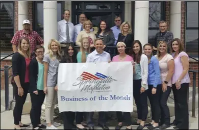  ??  ?? Trapnell Orthodonti­cs has been named the May Business of the Month by the Springvill­e-Mapleton Chamber of Commerce.