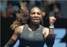  ?? — Reuters ?? Serena Williams of the US celebrates winning her Women’s singles fourth round match against Czech Republic’s Barbora Strycova.
