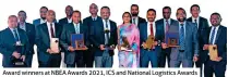  ?? ?? Award winners at NBEA Awards 2021, ICS and National Logistics Awards