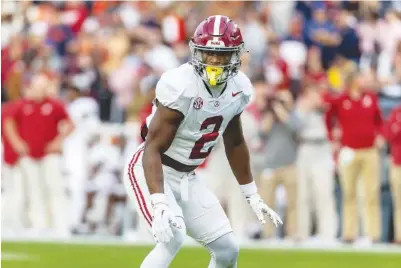  ?? AP PHOTO/VASHA HUNT ?? Alabama defensive back Caleb Downs (2) sets up for a play against Auburn during an Nov. 25 NCAA football game in Auburn, Ala.