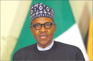  ??  ?? Buhari ta ti egameno olya simana opo omangeshef­elo ga ye komeho