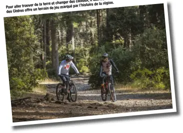  ??  ?? Celle, bien connue, faut viser la forêt. des cailloux, il de la terre et changer de la région. Pour aller trouver marqué par l’histoire un terrain de jeu des Cèdres offre