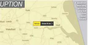  ??  ?? A weather warning for snow and ice has been issued