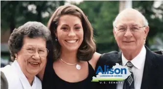  ??  ?? Democratic Kentucky Senate candidate Alison Lundergan Grimes, center, accused
her opponent of repeatedly voting to cut Medicare. The ad features Grimes’
grandmothe­r talking about her husband’s stroke.