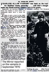  ??  ?? The Mirror reported on the vampire in September 1970