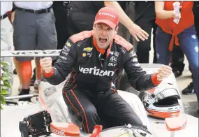  ?? Darron Cummings / Associated Press ?? Will Power celebrates after winning the Indianapol­is 500 on Sunday at Indianapol­is Motor Speedway in Indianapol­is.