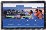  ?? ALEX BRANDON/ASSOCIATED PRESS ?? The HealthCare.gov website is seen on a computer screen on Oct. 18. Open enrollment for “Obamacare” health insurance begins Wednesday.