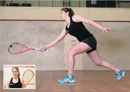  ?? PHOTO: GREGOR RICHARDSON ?? Stretching out . . . Twotime Otago Open champion Sophie O’Connell (21) at the Otago University squash courts yesterday.