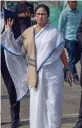  ?? — PTI ?? Bengal chief mnister Mamata Banerjee at Netaji Subhash Chandra Bose Internatio­nal Airport in Kolkata on Monday.