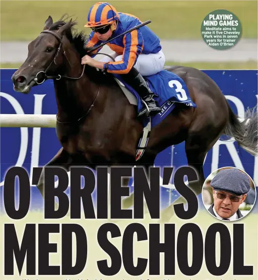  ?? ?? PLAYING MIND GAMES
Meditate aims to make it five Cheveley Park wins in seven years for trainer
Aidan O’brien