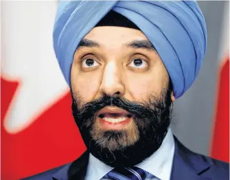  ?? REUTERS ?? Canada’s former industry minister Navdeep Bains.