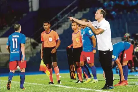  ??  ?? Darul Ta’zim coach Ulisses Morais is desperate for his side to finish above Selangor in Group D.