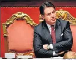  ?? ETTORE FERRARI / EFE ?? Giuseppe Conte, ayer en el Senado.