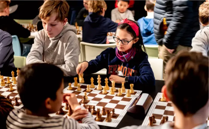  ?? KRISTIAN JACOBSEN ?? Sophie Damiano (10) synes sjakk er helt konge.