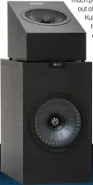  ??  ?? KEF’S Q50a Atmos module is designed to fit atop both floorstand­ing and monitor speakers.