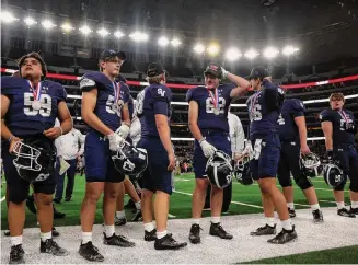  ?? Steve Hamm/Contributo­r ?? Smithson Valley reached the state final for just the fourth time in program history and for the first time since 2004. But Aledo dominated Friday’s game to finish the season undefeated.