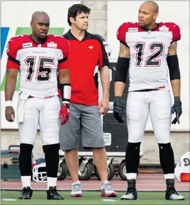  ?? DAVE SIDAWAY THE GAZETTE ?? Stampeders’ assistant general manager (football operations) Mike Petrie likes to stay out of the media spotlight despite covering the team as a beat reporter for 10 years. He was hired as their media relations director in 2007.