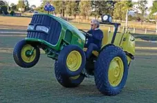  ??  ?? RIGHT: Tread Astaire aka Tready is the first dancing tractor in the world, built and driven by Hatton Vale's Ritchie Rae.