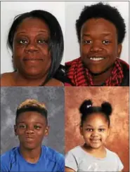  ?? PHOTOS PROVIDED ?? The four victims of the quadruple homicide in Lansingbur­gh were identified Thursday by Troy police as, clockwise from top left, Shanta Myers, Brandi Mells and Myers’ children, Shanise, 5, and Jeremiah, 11.