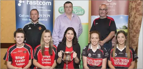  ??  ?? Shane Breheny, Keighleigh Cawley and Karen Maloney of St. Mary’s with Mick Healy, Rachel Monaghan and Jayne McCormack of Drumcliffe/Rosses Point and Keith Gilroy of Sligo LGFA Karen McGarty, Aurivo.