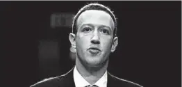  ?? ANDREW HARNIK/AP ?? Facebook CEO Mark Zuckerberg is the subject of a fake video created by artists.